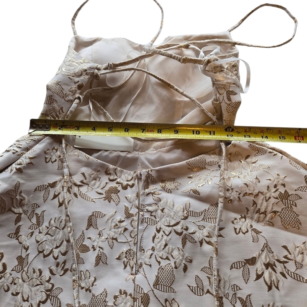 B Darlin Ivory Floral Lace Backless Dress - Picture 4 of 7